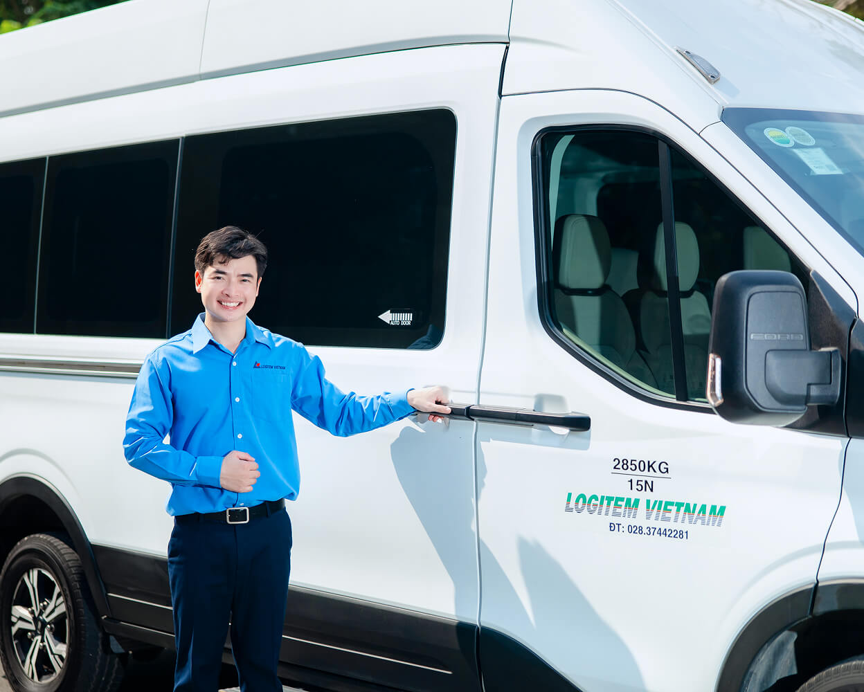 White van and driver