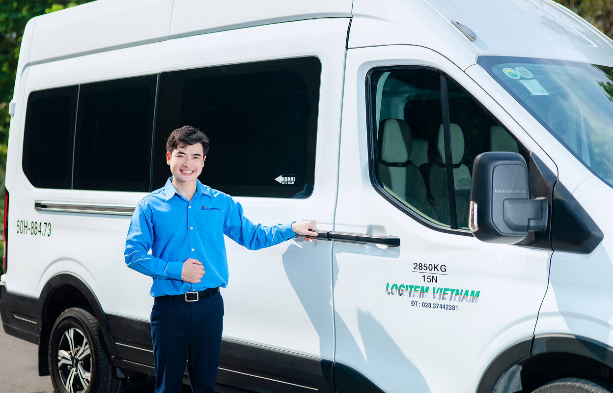 White van and driver