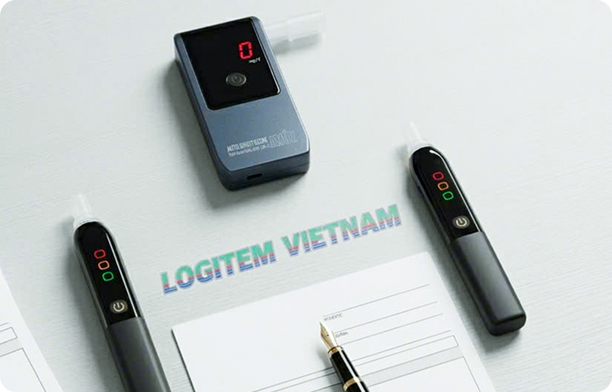 Driver undergoing an alcohol breath test